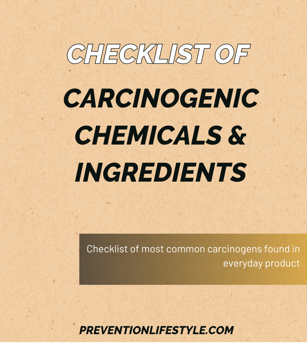 Checklist of Carcinogenic Chemicals & Ingredients Cover For LP